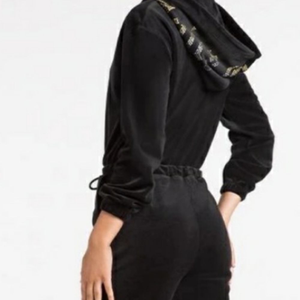 Juicy couture rhinestone hooded velour jumpsuit - Picture 2 of 6
